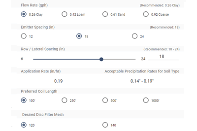 Flow Rate and Spacing Selection