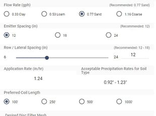 Flow Rate and Spacing Selection